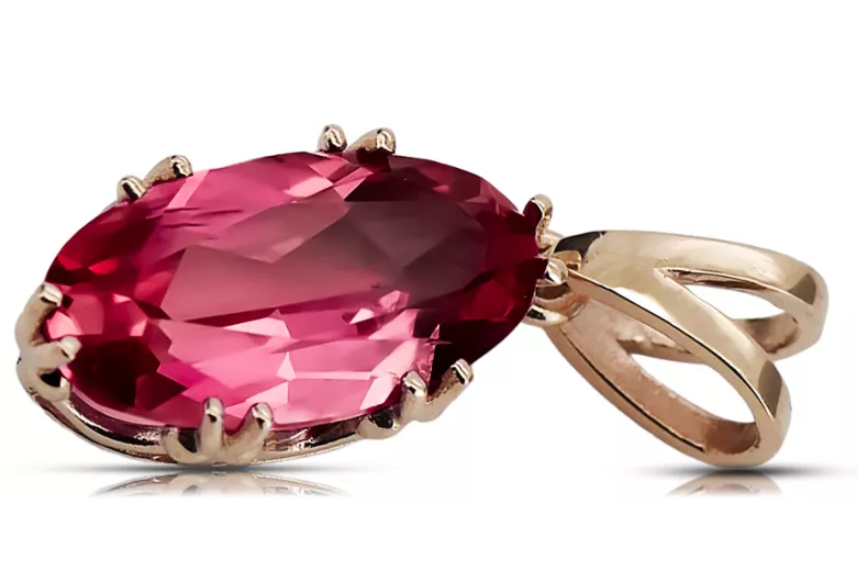 Original Vintage 14K Rose Gold Ruby Pendant Vintage Jewlery vpc019r
