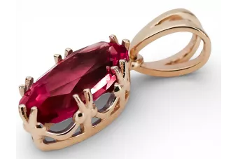 Vintažiniai papuošalai Pakabukas Rubin Originalus 14k rožinio aukso vintage vpc019r