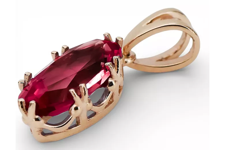 Βίντεζ Κοσμήματα Ρουβίνι Κεραυνό Original Vintage 14k από ροζ χρυσό vpc019r