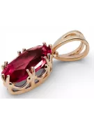 Anhänger Rubinrot Originales Vintage-Roségold aus 14 Karat Vintage Handwerk vpc019r