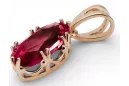 Anhänger Rubinrot Originales Vintage-Roségold aus 14 Karat Vintage Handwerk vpc019r