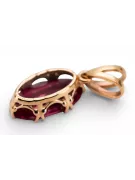 Original vintage din aur roz de 14k Rubin Pandantiv Stil Vintage vpc019r