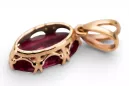 Original vintage din aur roz de 14k Rubin Pandantiv Stil Vintage vpc019r