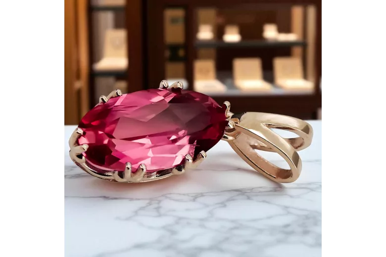 Βίντεζ Κοσμήματα Ρουβίνι Κεραυνό Original Vintage 14k από ροζ χρυσό vpc019r