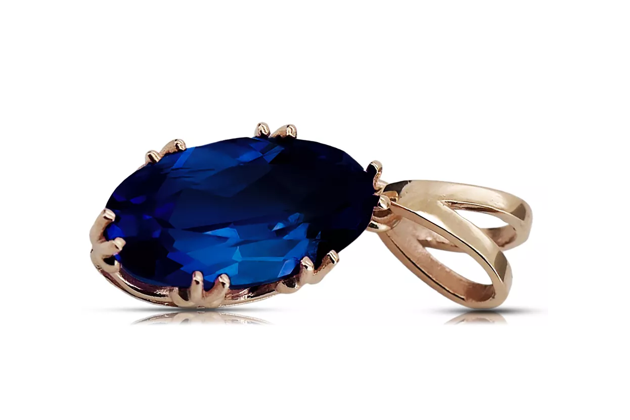 Pendant Sapphire Original Vintage 14K Rose Gold Vintage craft vpc019r