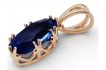 Zafiro Oro rosa antiguo original de 14k Colgante Estilo vintage vpc019r