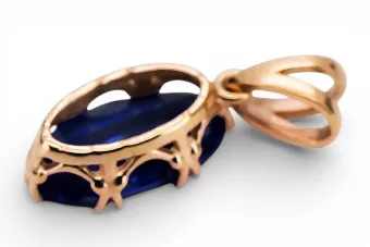 Pendant Sapphire Original Vintage 14K Rose Gold Vintage craft vpc019r