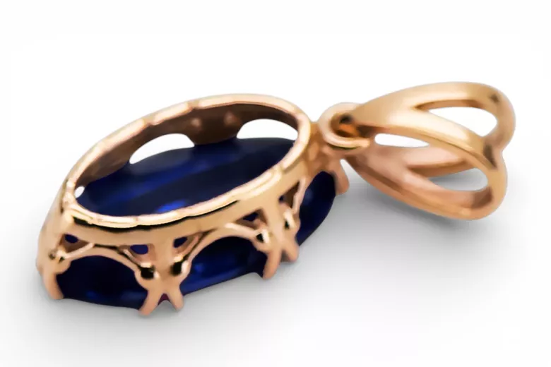 Sapphire přívěsek Původní vinobraní 14k produkt s růžovými zlaté vinobraní šperky VPC019R