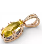 Жълт перидот Оригинално ретро 14k розово злато Висулка Винтидж vpc019r