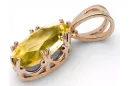 Peridot galben Original vintage din aur roz de 14k Pandantiv Vintage vpc019r