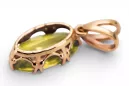 Colgante Peridoto amarillo Oro rosa antiguo original de 14k Vintage vpc019r