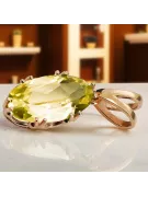Yellow Peridot Original Vintage 14K Rose Gold Pendant Vintage style vpc019r