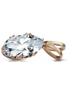 Pandantiv Zircon Original vintage din aur roz de 14k Vintage vpc019r