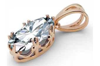 Anhänger Zirkon Originales Vintage-Roségold aus 14 Karat Vintage Schmuck vpc019r