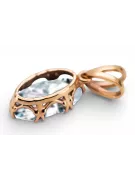 Pandantiv Zircon Original vintage din aur roz de 14k Vintage vpc019r