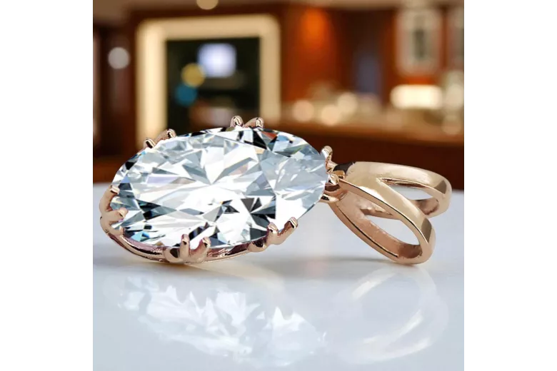 Anhänger Zirkon Originales Vintage-Roségold aus 14 Karat Vintage Schmuck vpc019r