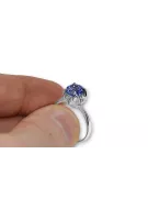 925 Spol_Latn Sapphire Ring Vintage craft vrc051s-sp Art Deco