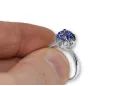Argent sterling 925 Sapphire Anneau Style vintage vrc051s-sp Art Deco Bijoux Art Déco russes, style URSS