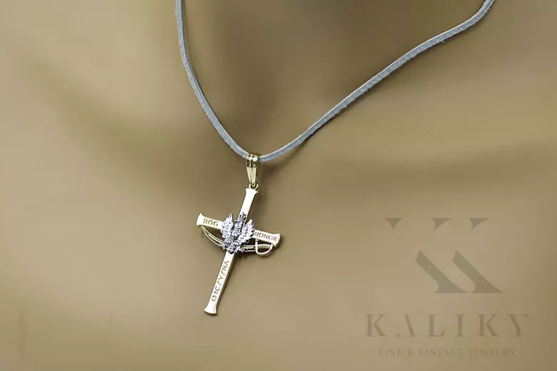Golden Catholic Cross ★ russiangold.com ★ Gold 585 333 Low price