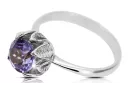 Sterling Silber 925 Alexandrite Ring Vintage Handwerk vrc051s-ax Art Deco Russischer sowjetischer UdSSR Stil