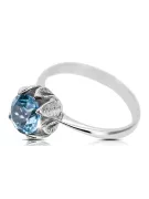 Ring Vintage Aquamarine Sterling Silber 925 vrc051s-aq Art Deco UdSSR sowjetischer russischer Stil
