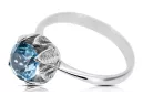 Aquamarine 925 Spol_Latn Ring Vintage vrc051s-aq Art Deco