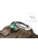 Ring Emerald Sterling Silber 925 Vintage Handwerk vrc051s-em Art Deco Russischer UdSSR sowjetischer Stil