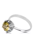 Anneau Yellow Peridot Argent sterling 925 Vintage vrc051s-yp Art Deco Style de bijoux russes soviétiques URSS