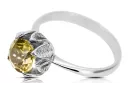 Anneau Yellow Peridot Argent sterling 925 Vintage vrc051s-yp Art Deco Style de bijoux russes soviétiques URSS