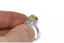 Пръстен Винтидж бижута Yellow Peridot Стерлингово сребро 925 vrc051s-yp Art Deco Руски съветски винтидж стил бижута от СССР