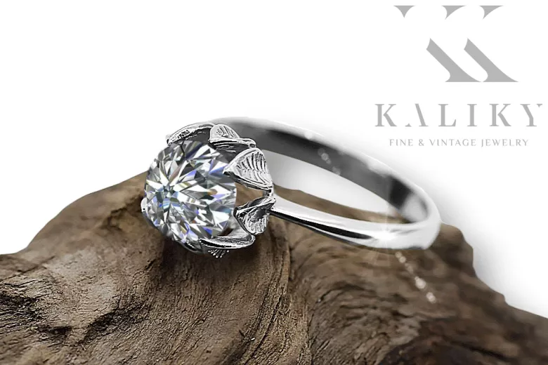 Стерлинговое серебро 925 пробы Zircon Кольцо Винтаж vrc051s-zi Art Deco Советский винтажный стиль украшений Ар-деко