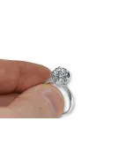 Стерлинговое серебро 925 пробы Zircon Кольцо Винтаж vrc051s-zi Art Deco Советский винтажный стиль украшений Ар-деко