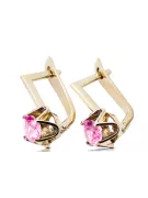 Aur galben 14K 585 Amethyst cercei vec005y-am Rusesc Sovietic URSS Vintage bijuterii Art Deco style