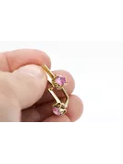 14k žluté zlato 585 Amethyst náušnice vec005y-am Russian Soviet USSR Vintage Jewlery Art Deco style