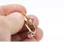 14k geltonas auksas 585 Amethyst auskarai vec005y-am Rusų Tarybinis TSRS Vintažinis stilius Art Deco style Rusiški vintažo papuo