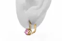 14k geltonas auksas 585 Amethyst auskarai vec005y-am Rusų Tarybinis TSRS Vintažinis stilius Art Deco style Rusiški vintažo papuo
