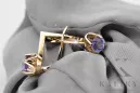 Aur galben 14K 585 Alexandrite cercei vec005y-ax Rusesc Sovietic URSS Vintage bijuterii Art Deco style