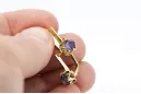Or jaune 14 carats 585 Alexandrite des boucles d'oreilles vec005y-ax Russe Soviétique URSS Artisanat vintage Art Deco style