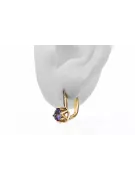 Aur galben 14K 585 Alexandrite cercei vec005y-ax Rusesc Sovietic URSS Vintage bijuterii Art Deco style
