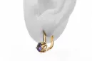 Aur galben 14K 585 Alexandrite cercei vec005y-ax Rusesc Sovietic URSS Vintage bijuterii Art Deco style