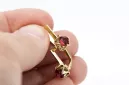 14k žluté zlato 585 Ruby náušnice vec005y-rb Russian Soviet USSR Vintage Art Deco style