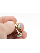 14k žluté zlato 585 Aquamarine náušnice vec005y-aq Russian Soviet USSR Vintage Jewlery Art Deco style