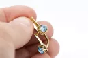14k geltonas auksas 585 Aquamarine auskarai vec005y-aq Rusų Tarybinis TSRS Vintažiniai papuošalai Art Deco style Rusiškas SSRS s