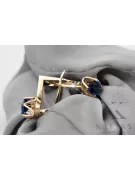 14K жълто злато 585 Sapphire Обеци vec005y-sp Руски Съветски СССР Винтидж стил Ар-деко style Art Deco