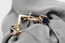 Kolczyki z żółtego 14k złota 585 z Szafirem vec005y-sp Rosyjski styl Vintage Art Deco