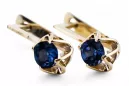 14 Karat Gelbgold 585 Sapphire ohrringe vec005y-sp Russisch Sowjetisch UdSSR Vintage Handwerk Art Deco style