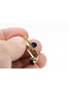 Aur galben 14K 585 Sapphire cercei vec005y-sp Rusesc Sovietic URSS Vintage Art Deco style