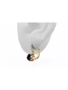 Oro amarillo de 14 quilates 585 Sapphire pendientes vec005y-sp Ruso Soviético URSS Joyería vintage Art Deco style