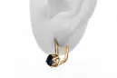 Yellow 14k gold 585 Sapphire earrings vec005y-sp Russian Soviet USSR Vintage craft Art Deco style