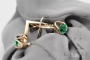 14k žluté zlato 585 Emerald náušnice vec005y-em Russian Soviet USSR Vintage Art Deco style